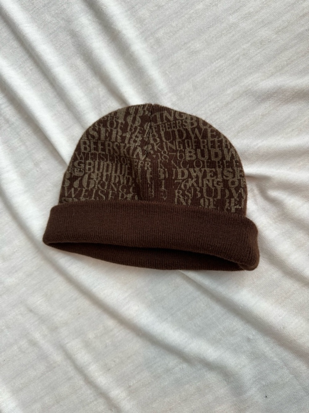 Brown Logo Knit Beanie Hat - Men